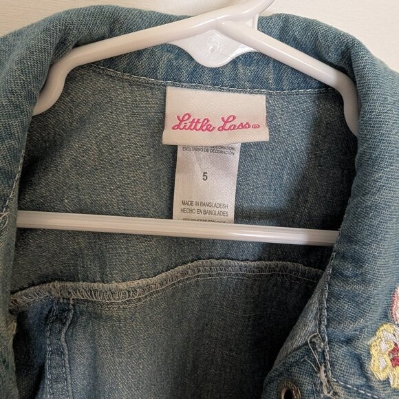 Little Lass Cropped Jean Jacket Size 5 - Picture 2 of 4